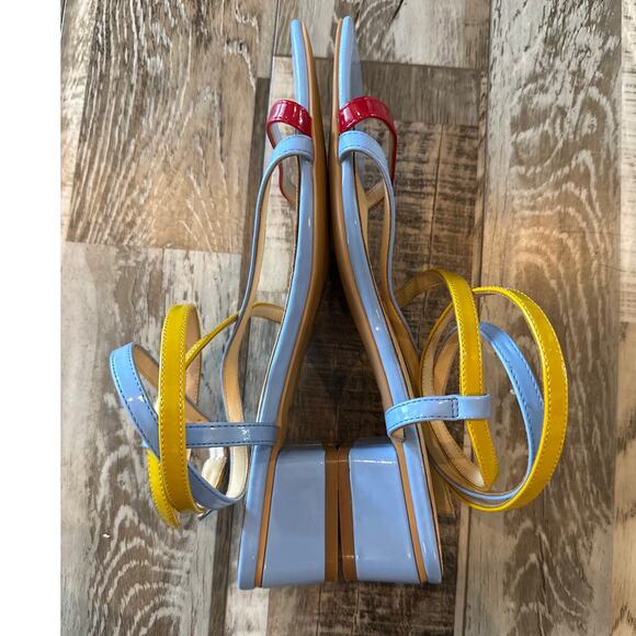 Urban Outfitters Molly Multicolor Strappy Ankle Wrap Heeled Sandals Size 9 - Picture 6 of 9